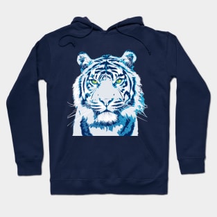 Cool Blue Tiger Vector Artwork Hoodie